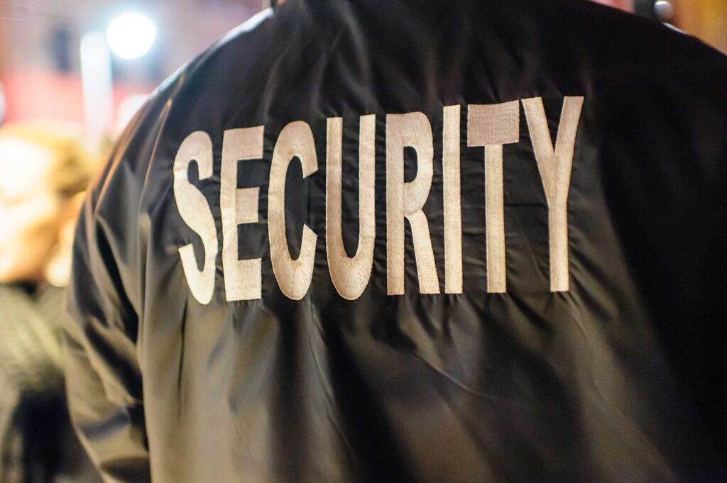security guard wearing a security uniform